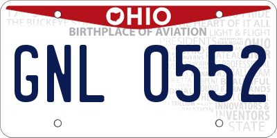 OH license plate GNL0552