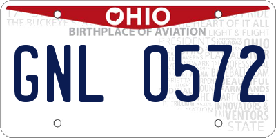 OH license plate GNL0572