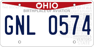 OH license plate GNL0574