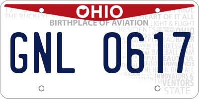 OH license plate GNL0617
