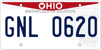 OH license plate GNL0620