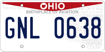 OH license plate GNL0638