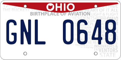 OH license plate GNL0648