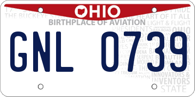 OH license plate GNL0739
