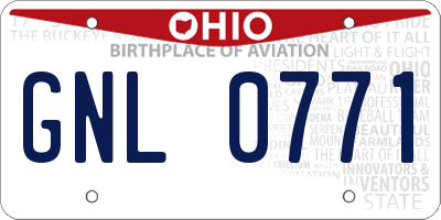 OH license plate GNL0771