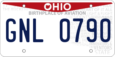 OH license plate GNL0790