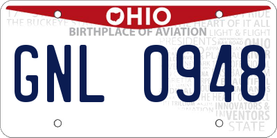 OH license plate GNL0948