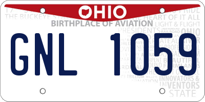 OH license plate GNL1059