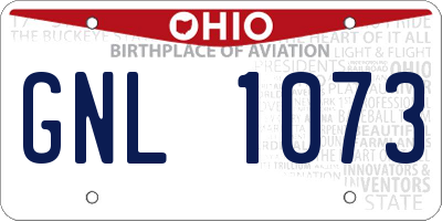 OH license plate GNL1073