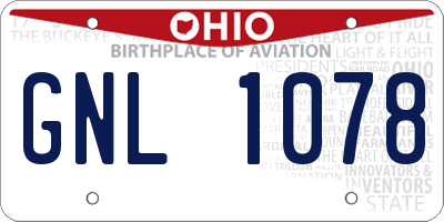 OH license plate GNL1078