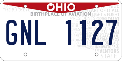 OH license plate GNL1127