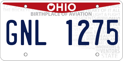 OH license plate GNL1275