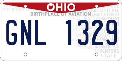 OH license plate GNL1329