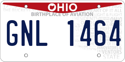 OH license plate GNL1464