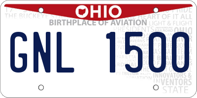 OH license plate GNL1500