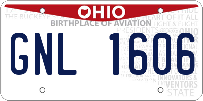 OH license plate GNL1606