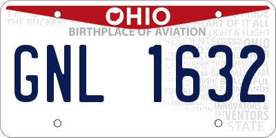 OH license plate GNL1632