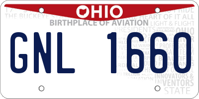 OH license plate GNL1660