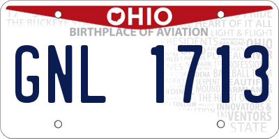 OH license plate GNL1713