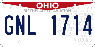 OH license plate GNL1714