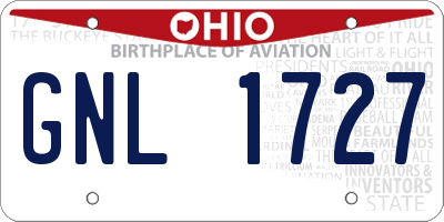 OH license plate GNL1727