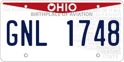 OH license plate GNL1748
