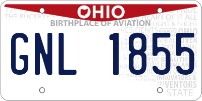 OH license plate GNL1855