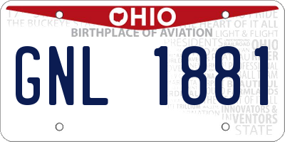 OH license plate GNL1881