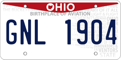 OH license plate GNL1904
