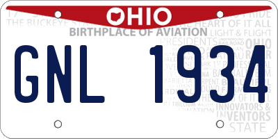 OH license plate GNL1934