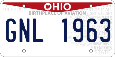 OH license plate GNL1963
