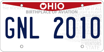 OH license plate GNL2010