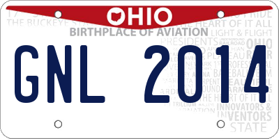 OH license plate GNL2014