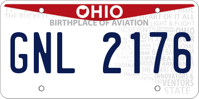 OH license plate GNL2176