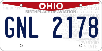 OH license plate GNL2178