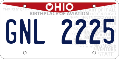 OH license plate GNL2225