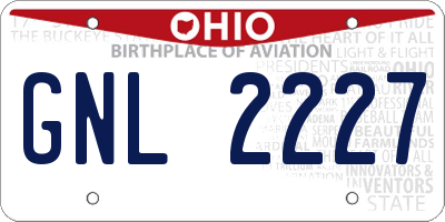 OH license plate GNL2227