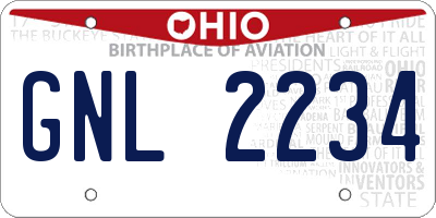 OH license plate GNL2234