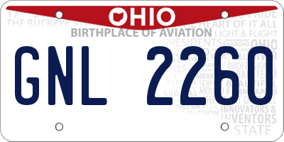 OH license plate GNL2260