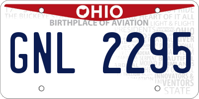 OH license plate GNL2295