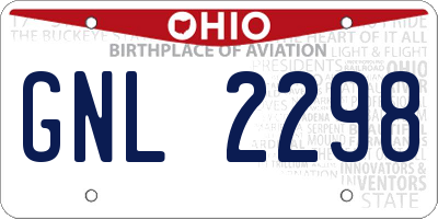 OH license plate GNL2298