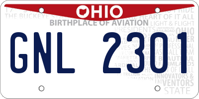 OH license plate GNL2301