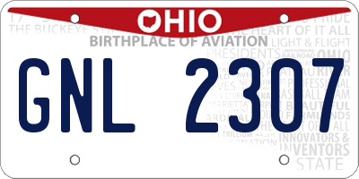 OH license plate GNL2307