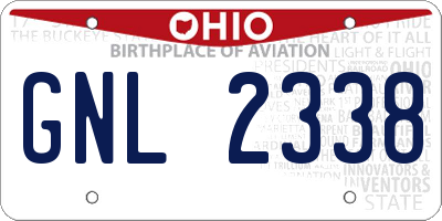OH license plate GNL2338