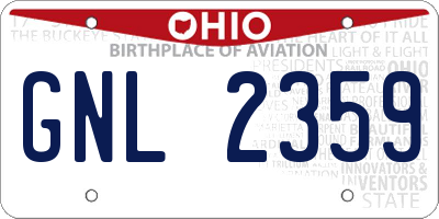 OH license plate GNL2359