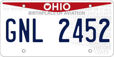 OH license plate GNL2452
