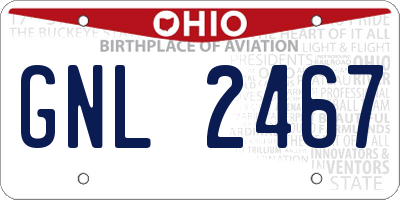 OH license plate GNL2467