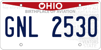 OH license plate GNL2530