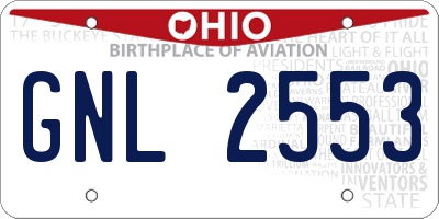 OH license plate GNL2553