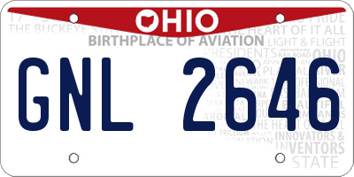 OH license plate GNL2646